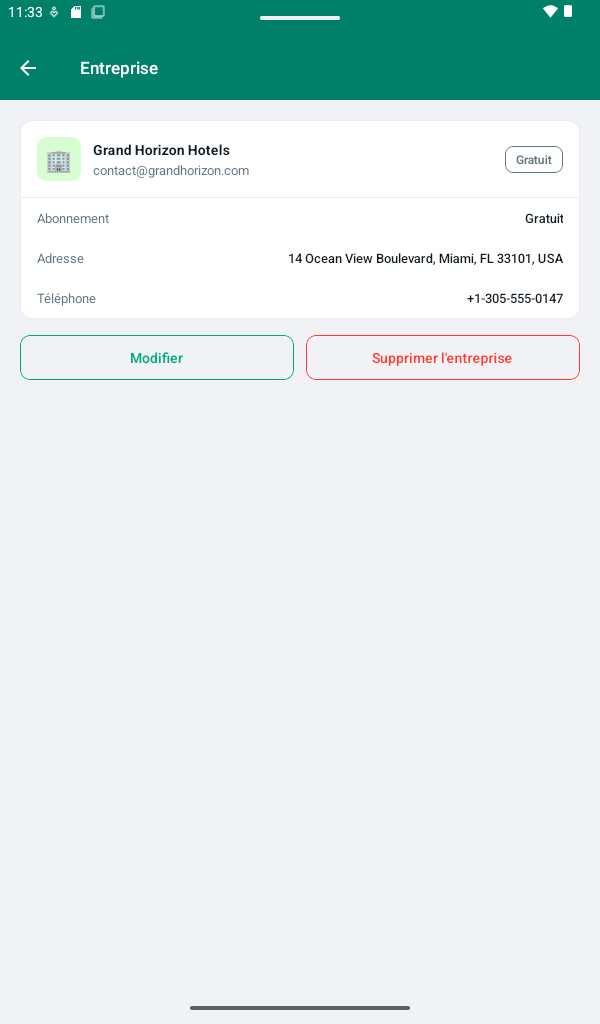 Informations de l'entreprise