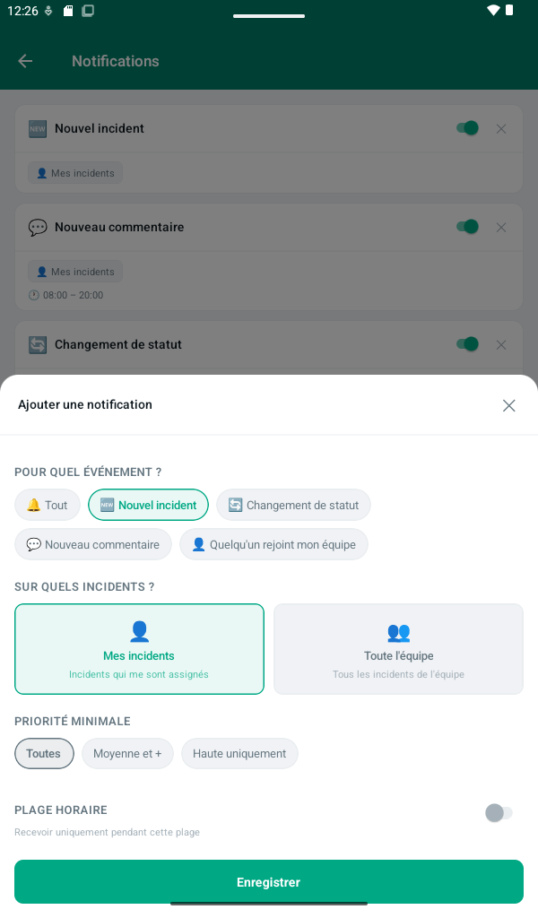 Personnalisation d'une notification