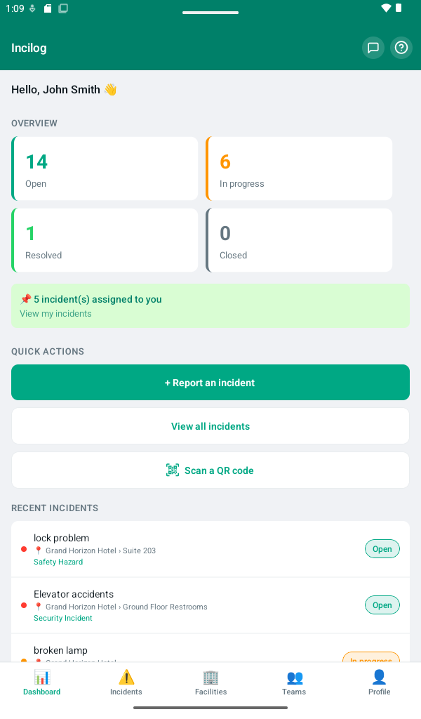 Administrator dashboard