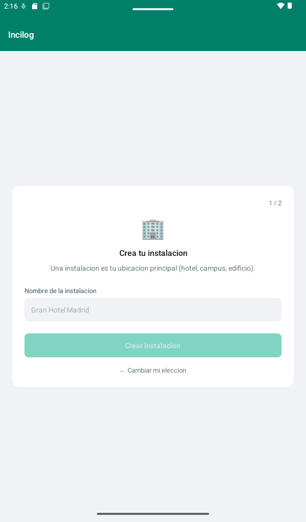Creación de la instalación