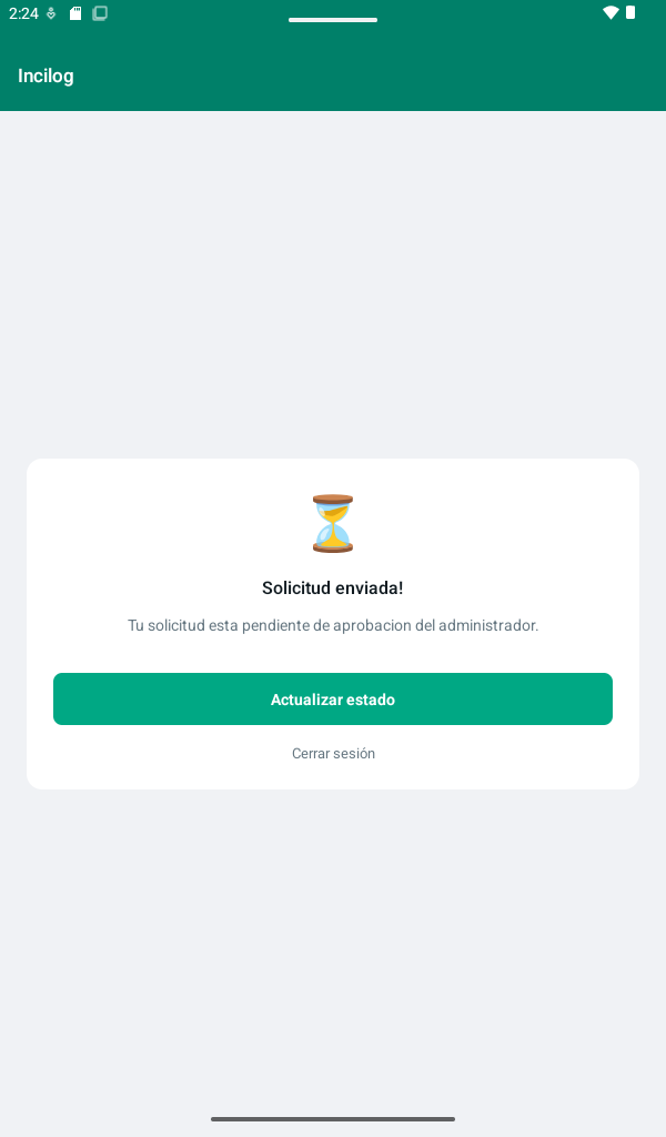 Solicitud pendiente de aprobación