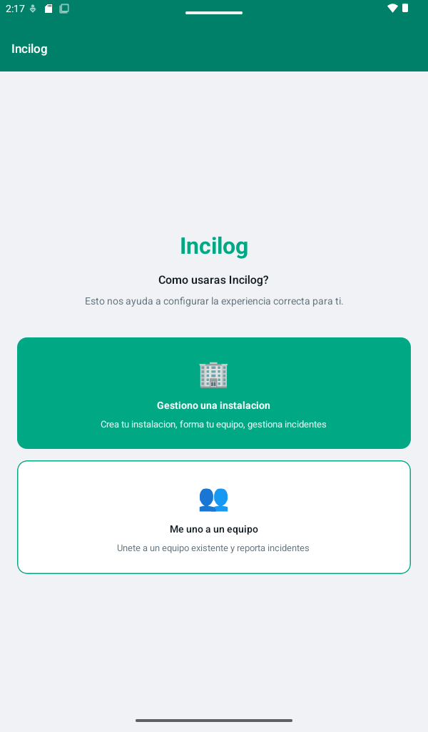 Elección del rol Administrador o Miembro