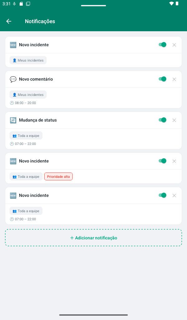 Preferências de notificações